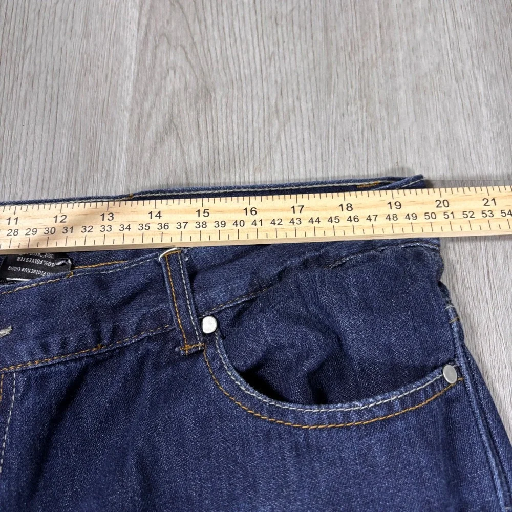 Iron Workers 10398 Mens Motorcycle Riding Jeans Blue Denim Straight Leg Size 40